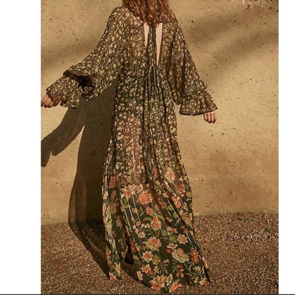 Free People x Rococo Sand Hana Printed Kaftan Dress - Picture 2 of 4